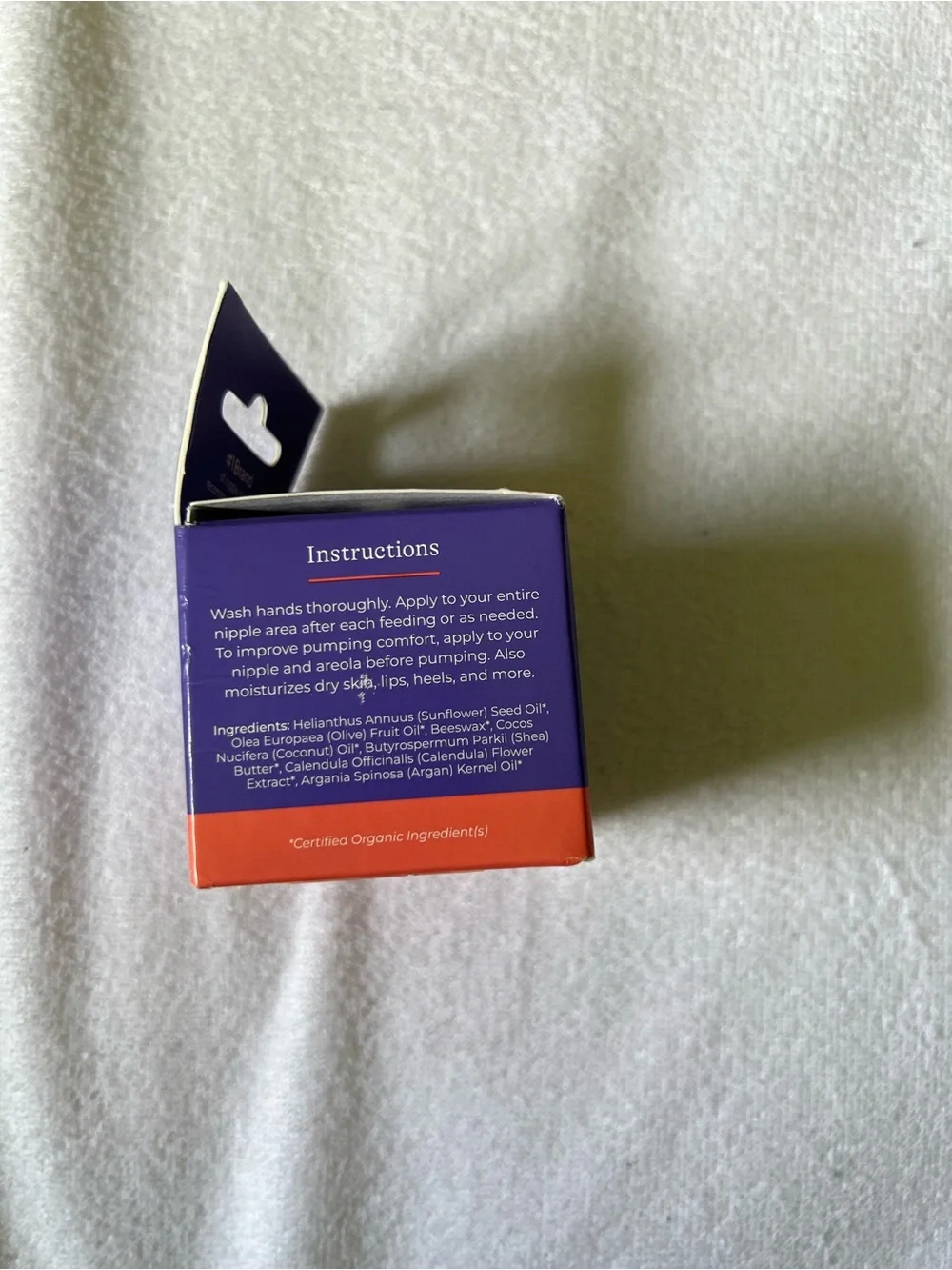 Lansinoh Organic Nipple Balm - Purple and Orange Box